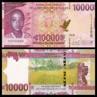 Guinea 10000 Francs,  2018 (2019),  P -,  Unc