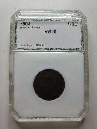 1804 Half Cent Plain 4,  With Stems (coin)