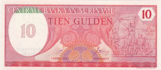 10 Gulden Unc Banknote From Suriname 1982 Pick - 126