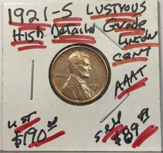 As The Picture Shows A 1921 - S Old Lincoln Cent - - An Ideal Hole Filler Coin