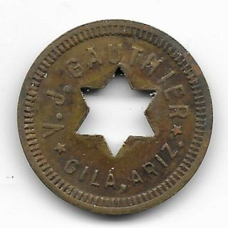 Gila (bend) Arizona 1917 - 1934 Brass Star Cut Out 5c Trade Token