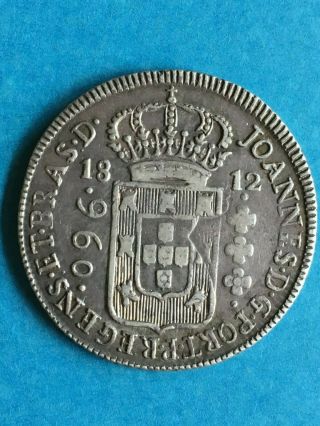 Brazil 1812b (bahia) 960 Reis; Struck Over 1801 8 Reales Mo; Coin
