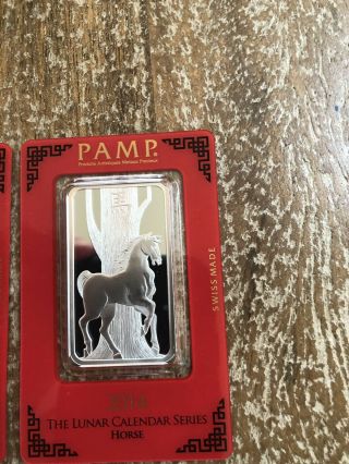 (3) PAMP Suisse 1 Oz.  999 Silver Bar in Assay Dragon Snake Horse 4