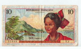 French Antilles - Guadeloupe 10 Francs 1964 - 75 Vf