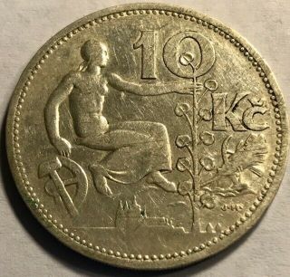 Czechoslovakia - 10 Korun - 1932 - Km - 15 - Linden Tree - Silver Coin