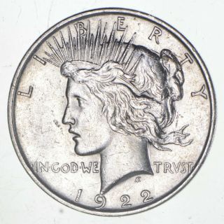 Early - 1922 - D - Peace Silver Dollar - 90 Us Coin 172