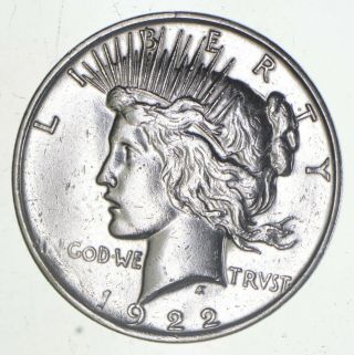 Early - 1922 - D - Peace Silver Dollar - 90 Us Coin 156