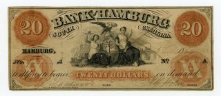 1856 $20 The Bank Of Hamburg,  South Carolina (ctft. ) Note