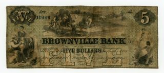 1857 $5 The Brownville Bank - Omaha City,  Nebraska (territory) Note