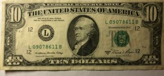1981 A $10 Federal Reserve Note Offset Printing Error