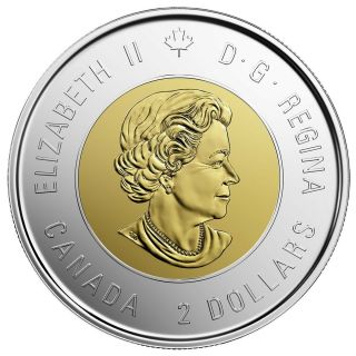 2019 Canada $2 D - Day UNC Coloured Toonie Coin From Special Wrap Roll 2