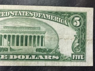 1934 A UNITED STATES $5 DOLLAR SILVER CERTIFICATE NORTH AFRICA NOTE 6