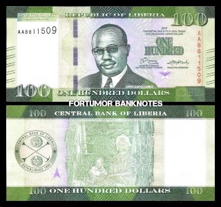 Liberia 100 Dollars 2016 Unc P Design