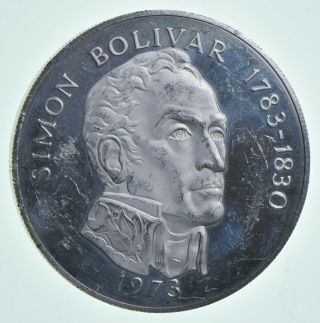 Silver World Coin - 1973 Panama 20 Balboas - World Silver Coin 130.  7g Round 042