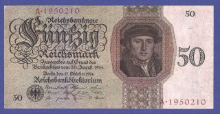50 Reichsmark 1924 Banknote From Germany