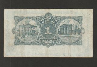 Scotland,  Royal Bank,  1 Pound Banknote,  1.  6.  1950,  Choice Fine,  Cat 322 - B 2