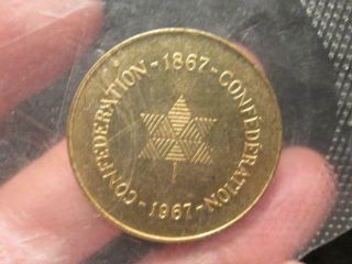Canada 1867 - 1967 Brass Confederation Centennial Token In Package