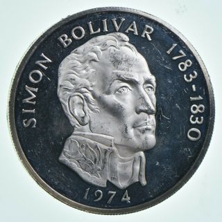 Silver World Coin - 1974 Panama 20 Balboas - World Silver Coin 130.  7g Round 045