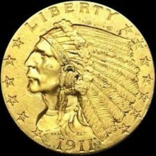 Us Gold $2.  5 Indian,  1911,