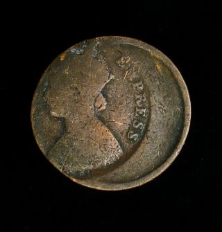 1889 India - British 1/4 One Quarter Anna 30 Off Center Error