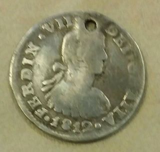 1812 M? Mexico Ferdinand Vii,  Spanish Colonial Silver Coin.  1/2 Real ?