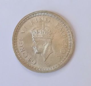 India One Rupee 1942 Silver Coin Bu Fdc (107)