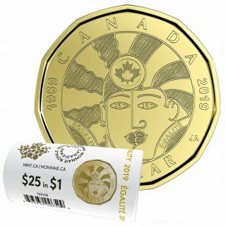 2019 Canada $1 Equality BU Loonie From Special Wrap Roll Coin 3