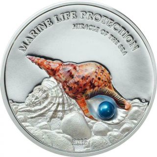 Palau 2016 5$ Miracle Of The Sea " Marine Life Pearl " 25g Silver Coin
