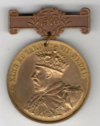 1910 British School Board Of London Attendance King Edward Vii Award Medal