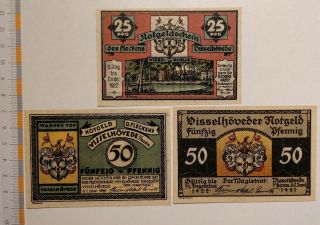 Jb German Notgeld VisselhÖvede 25 And 2 X 50 Pfennig = Complete Series