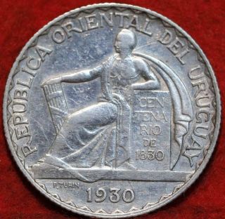 1930 Uruguay 20 Centesimos Silver Foreign Coin