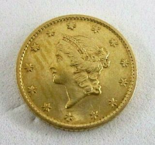 1849 U.  S.  $1 Dollar Gold Liberty Head Coin With Open Wreath About Uncirculated
