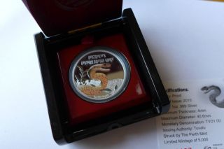 Tuvalu 2010 1oz Proof Silver Eastern Brown Snake Deadly and Dangerous 5
