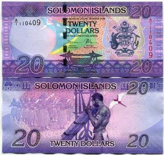 Solomon Islands 20 Dollars Nd 2017 P 34 Unc Nr