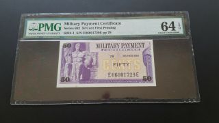 Series 692 50 Cent Millitary Payment Certificate Pmg 64 Choice / Unc Epq