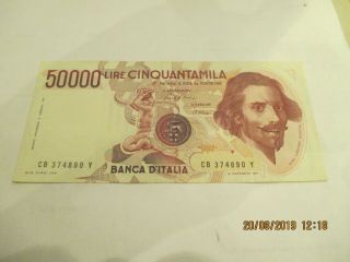1984 Italy 50000 Lire Note,  P - 113a