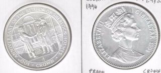Gibraltar - Silver 1 Crown Coin 1994 Year Km 287a Sherlock Holmes 221b Baker St