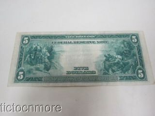 US $5 FIVE DOLLAR FEDERAL RESERVE LARGE NOTE BILL SERIES 1914 CHICAGO BLUE SEAL 5
