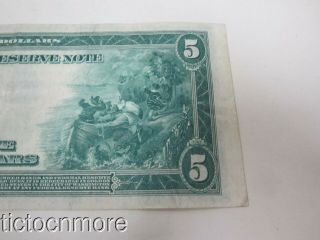 US $5 FIVE DOLLAR FEDERAL RESERVE LARGE NOTE BILL SERIES 1914 CHICAGO BLUE SEAL 6