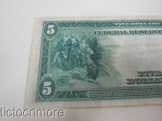 US $5 FIVE DOLLAR FEDERAL RESERVE LARGE NOTE BILL SERIES 1914 CHICAGO BLUE SEAL 7
