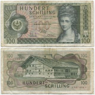 Austria 100 Schilling 1969 (p - 145) Vf (a097806c)