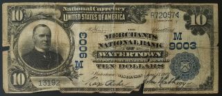 Series 1902 $10 National Currency,  The Merchants National Bank Of Watertown,  Wi