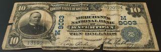 Series 1902 $10 National Currency,  The Merchants National Bank of Watertown,  WI 2