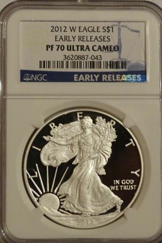 2012 W American Silver Eagle Ngc Pf70 Ultra Cameo Early Release