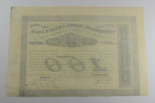 AUTHENTIC - 1863 Confederate States - Civil War $100 Bond Certificate 633 2