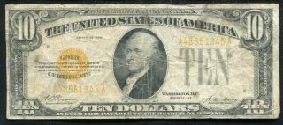 Fr.  2400 1928 $10 Ten Dollars Gold Certificate Currency Note (e)
