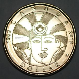 Canada 2019 Equality Bu 1 Dollar Canadian Loonie From Roll