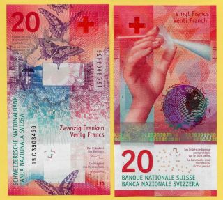 Switzerland 20 Franken P - 76 2015 (2017) Sign.  Studer & Danthine Unc Banknote