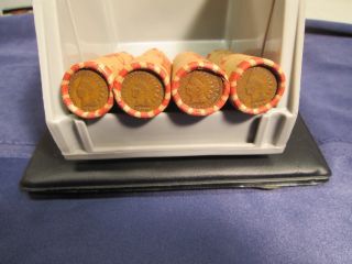 Unsearched Wheat Penny Rolls With A Indian Head Penny On The End