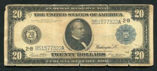 Fr.  971a 1914 $20 Twenty Dollars Frn Federal Reserve Note York,  Ny